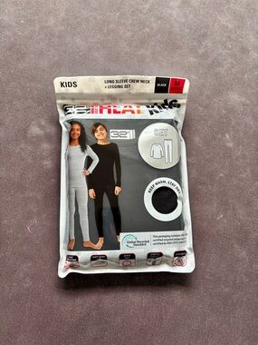 32 Degrees Kids Black and Heather Gray Long Sleeve Crew Neck + Legging Set